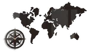 Modern falióra WORLD MAP WENGE wenge (öntapadós falióra)