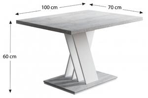Masiv dohányzóasztal fehér/beton