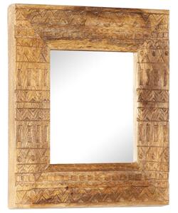 Kézzel faragott tömör mangófa tükör 50 x 50 x 2,5 cm