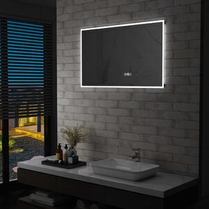VidaXL LED-es tükör érintésérzékelővel és időkijelzővel 100 x 60 cm