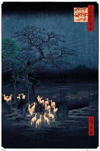 Plakát Hiroshige - New Years Eve Foxfire, (61 x 91.5 cm)