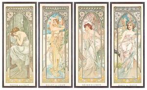 Mucha, Alphonse Marie - Festmény reprodukció The Times of the Day, (40 x 24.6 cm)