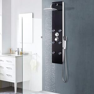 VidaXL fekete üveg zuhanypanel 25 x 44,6 x 130 cm
