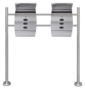 VidaXL Dupla postaláda rozsdamentes acél állvánnyal