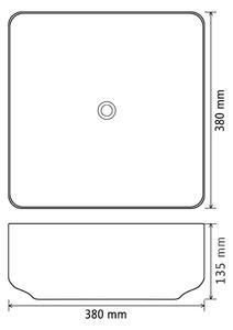 VidaXL négyzet alakú, fekete kerámia mosdókagyló 38 x 38 x 13,5 cm