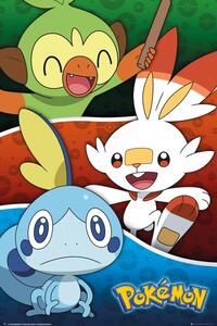 Plakát Pokemon - Galar Starters, (61 x 91.5 cm)