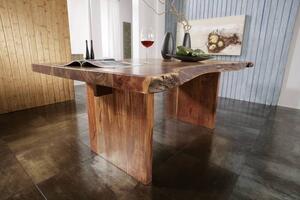 Massziv24 - METALL asztal 230x110cm, lakkozott akác