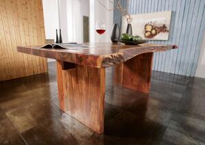 Massziv24 - METALL asztal 250x110cm, lakkozott akác