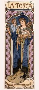 Mucha, Alphonse Marie - Festmény reprodukció Poster for 'Tosca' with Sarah Bernhardt, (21.4 x 50 cm)