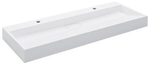VidaXL fehér ásványöntvény/márványöntvény mosdókagyló 120x46x11 cm