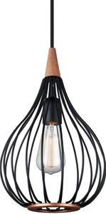 Fekete fém függőlámpa Halo Design Csepp 23 cm