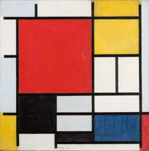 Mondrian, Piet - Festmény reprodukció Composition with large red plane, (40 x 40 cm)