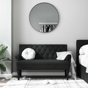 VidaXL fekete szövetpad háttámlával 120 x 62 x 75,5 cm