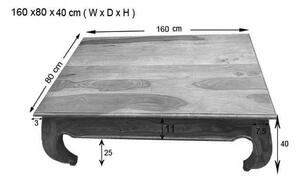 Massziv24 - ORIENT dohányzóasztal 160x80cm, indiai paliszander, világos