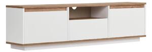 Fehér-natúr színű TV-állvány borovi fenyő dekorral 160x42x30 cm Sentinel – Kalune Design