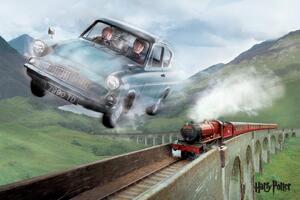 Művészi plakát Harry Potter - Flying Ford Anglia, (40 x 26.7 cm)