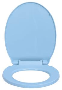 VidaXL kék ovális WC-ülőke lassan csukódó fedéllel