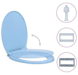 VidaXL kék ovális WC-ülőke lassan csukódó fedéllel