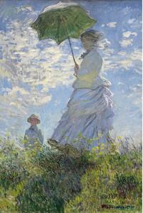 Plakát Nő napernyővel - Madame Monet és fia, (61 x 91.5 cm)