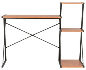 VidaXL fekete és barna íróasztal polccal 116 x 50 x 93 cm