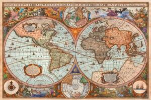Plakát Historical Antique World Map, (91.5 x 61 cm)