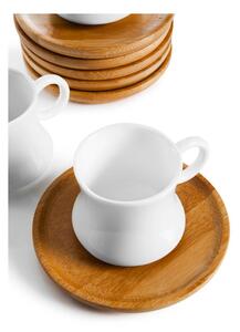 Largi 6 db-os porcelán csésze és bambusz csészealj készlet - Bambum