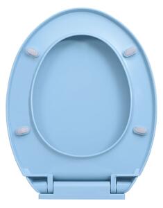 VidaXL kék ovális gyorsan szerelhető WC-ülőke lassan csukódó fedéllel