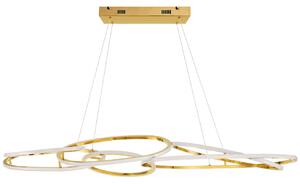 Arany fém függő LED lámpa Nova Luce Nudos 150 cm