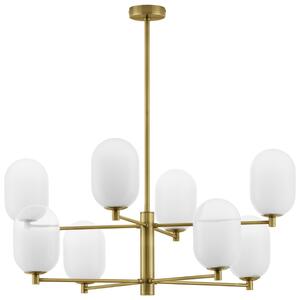Fehér-arany üveg függőlámpa Nova Luce Balor 80 cm