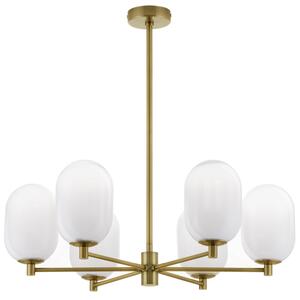 Fehér-arany üveg függőlámpa Nova Luce Balor 65 cm
