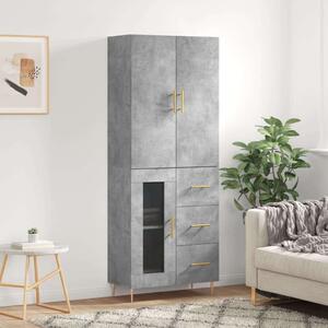 VidaXL betonszürke szerelt fa magasszekrény 69,5 x 34 x 180 cm