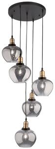 Füstszürke üveg függőlámpa Nova Luce Cedro 50 cm