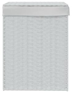 VidaXL fehér polyrattan szennyeskosár fedéllel 46x33x60 cm