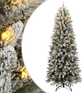 Műkarácsonyfa 150 LED-del és pelyhes hóval 120 cm