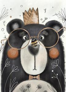 Illusztráció The cheeky bee and the bear, Nelli Suneli, (30 x 40 cm)