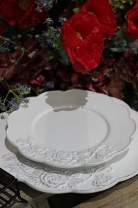 Fehér vintage sekély tányér 25cm