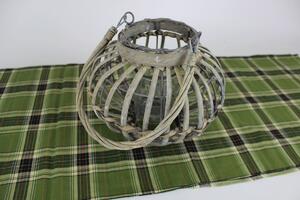Szürke fonott vintage lámpatartó