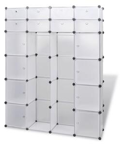 VidaXL moduláris szekrény 18 tárolórekesszel fehér 37 x 146 x 180,5 cm
