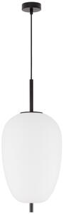 Opál fehér üveg függőlámpa Nova Luce Lato 27 cm fekete felfüggesztéssel