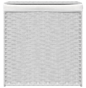 VidaXL fehér polyrattan szennyeskosár 2 rekesszel 53x33x57 cm