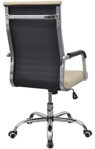 VidaXL krémszínű műbőr irodai szék 55 x 63 cm