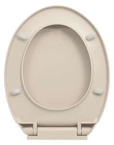 VidaXL barackszínű ovális WC-ülőke lassan csukódó fedéllel