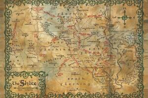 Művészi plakát Hobbit - The Shire map