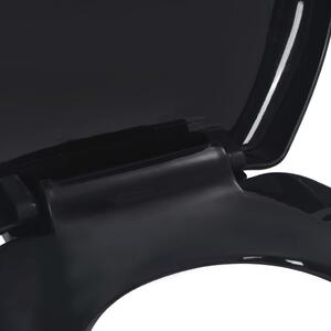 VidaXL fekete gyorsan szerelhető WC-ülőke lassan csukódó fedéllel