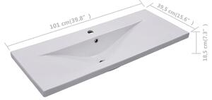 VidaXL fehér kerámia beépíthető mosdókagyló 101 x 39,5 x 18,5 cm