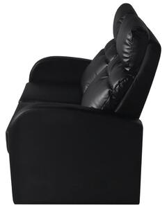 VidaXL LED 2 személyes műbőr dönthető támlájú fotel fekete