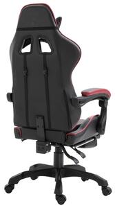 VidaXL bordó műbőr gamer szék lábtartóval