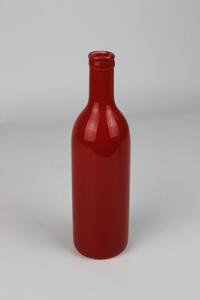 Piros borosüveg alakú kerámia váza 21cm