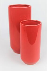 Piros kerek kerámia váza 20cm