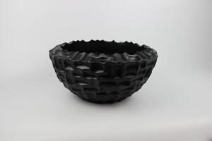 Fekete kerek glamour virágcserép 39cm
